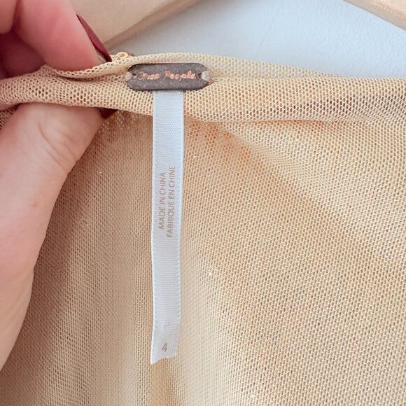 Free People Christa Sequin Long Sleeve Romper Gold Sparkle Size 4 - Picture 11 of 11